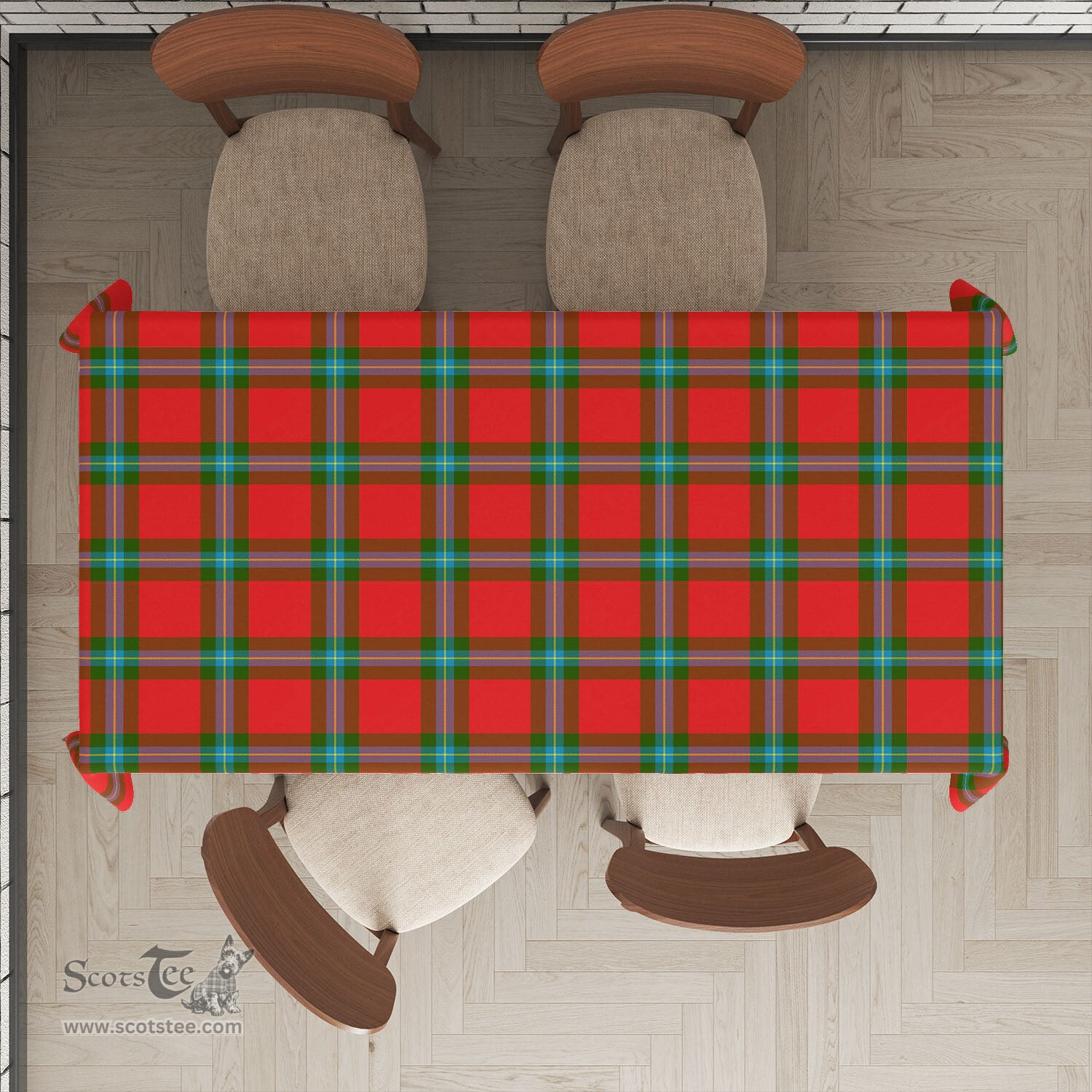 ScotsTee Shop Scottish MacLaine of Loch Buie Clan Plaid Tatan Tablecloth