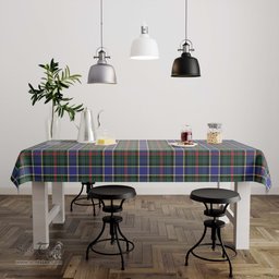 ScotsTee Shop Scottish Ogilvie (Ogilvy) Hunting Modern Clan Plaid Tatan Tablecloth