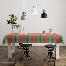 ScotsTee Shop Scottish MacLean of Duart Modern Clan Plaid Tatan Tablecloth