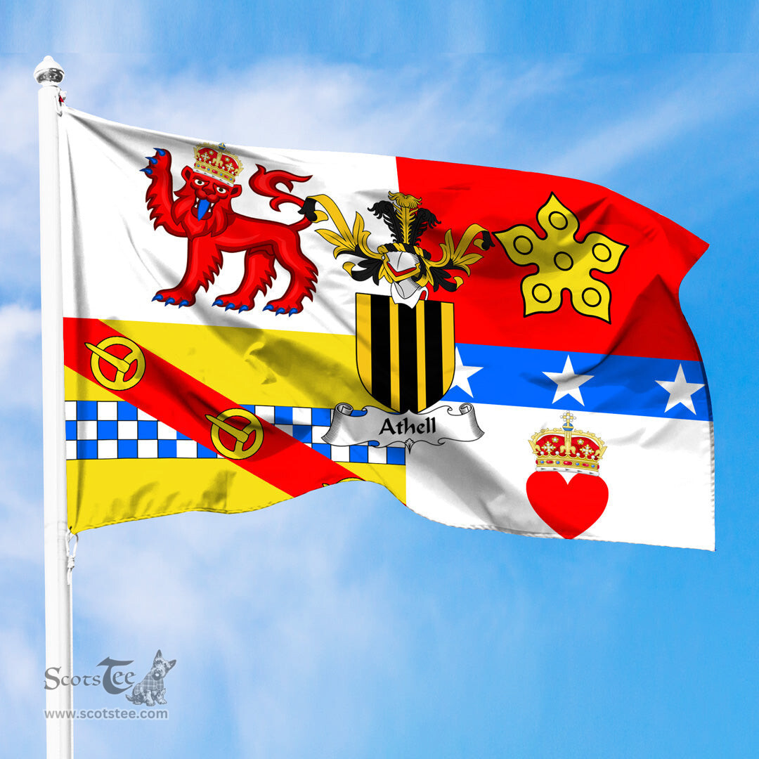 ScotsTee Shop Scottish Athell Coat of Arms in Flag of Angus Scotland