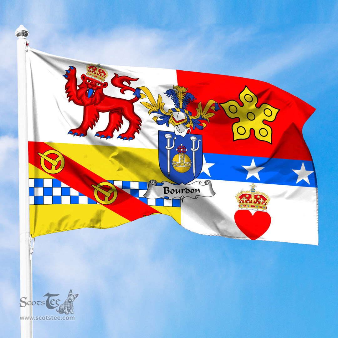 ScotsTee Shop Scottish Bourdon Coat of Arms in Flag of Angus Scotland