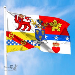 ScotsTee Shop Scottish Comyn Coat of Arms in Flag of Angus Scotland