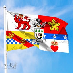 ScotsTee Shop Scottish Burnett Coat of Arms in Flag of Angus Scotland