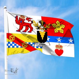 ScotsTee Shop Scottish Coane Coat of Arms in Flag of Angus Scotland