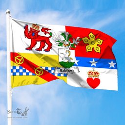 ScotsTee Shop Scottish Eckfoord Coat of Arms in Flag of Angus Scotland