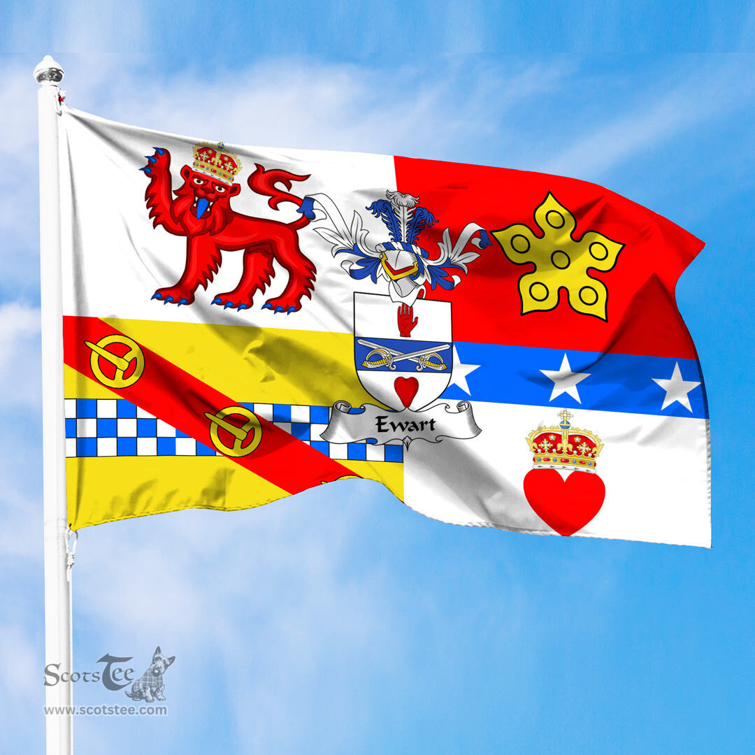 ScotsTee Shop Scottish Ewart Coat of Arms in Flag of Angus Scotland