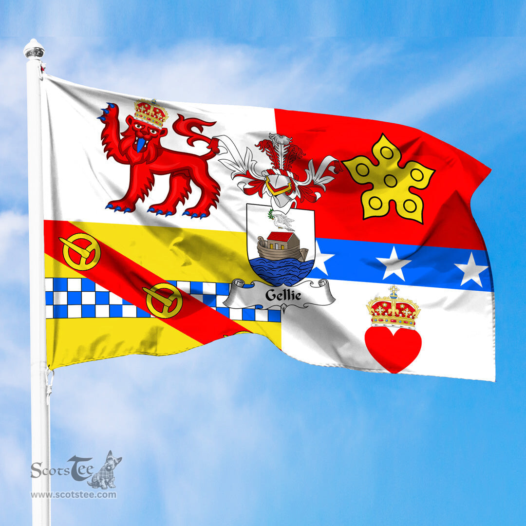 ScotsTee Shop Scottish Gellie Coat of Arms in Flag of Angus Scotland