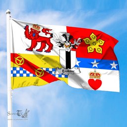 ScotsTee Shop Scottish Erskine Coat of Arms in Flag of Angus Scotland