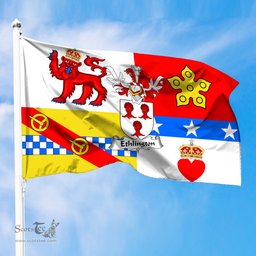 ScotsTee Shop Scottish Ethlington Coat of Arms in Flag of Angus Scotland