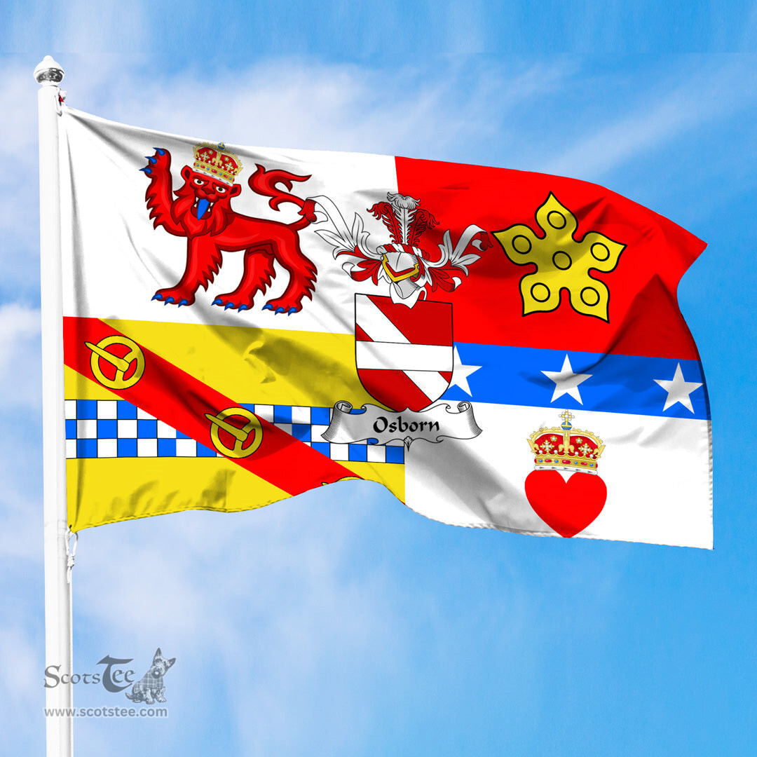 ScotsTee Shop Scottish Osborn Coat of Arms in Flag of Angus Scotland
