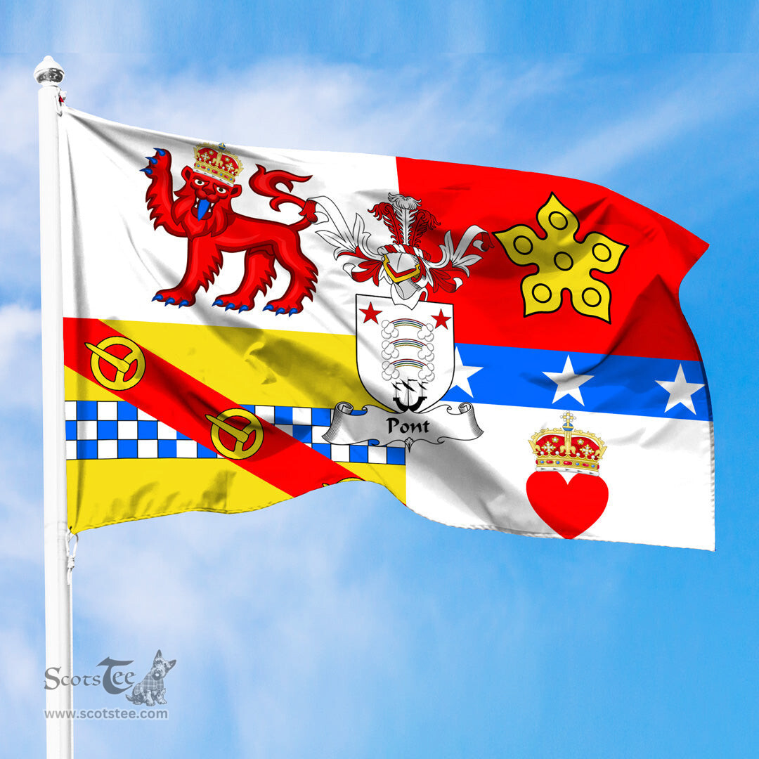 ScotsTee Shop Scottish Pont Coat of Arms in Flag of Angus Scotland