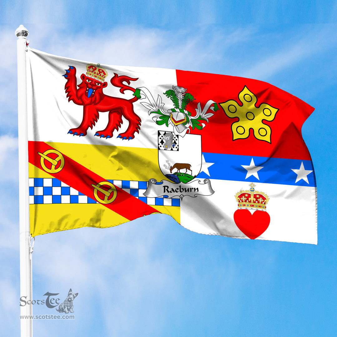ScotsTee Shop Scottish Raeburn Coat of Arms in Flag of Angus Scotland