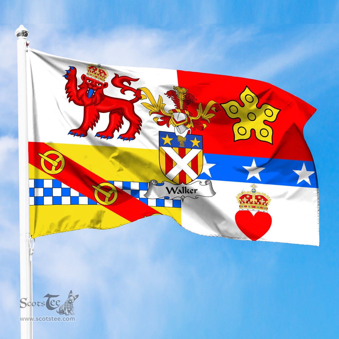 ScotsTee Shop Scottish Walker Coat of Arms in Flag of Angus Scotland