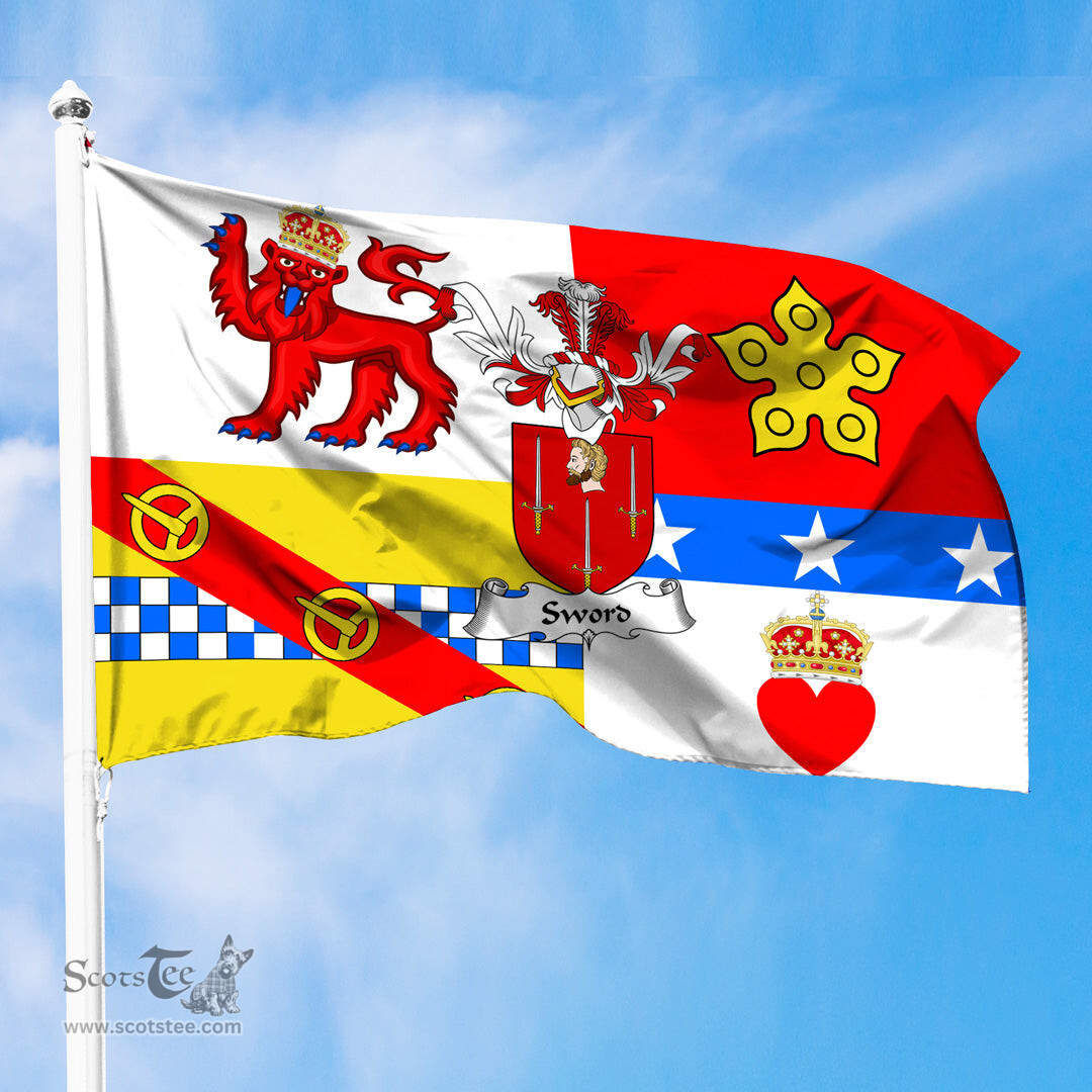 ScotsTee Shop Scottish Sword Coat of Arms in Flag of Angus Scotland