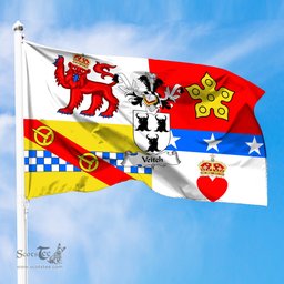 ScotsTee Shop Scottish Veitch Coat of Arms in Flag of Angus Scotland