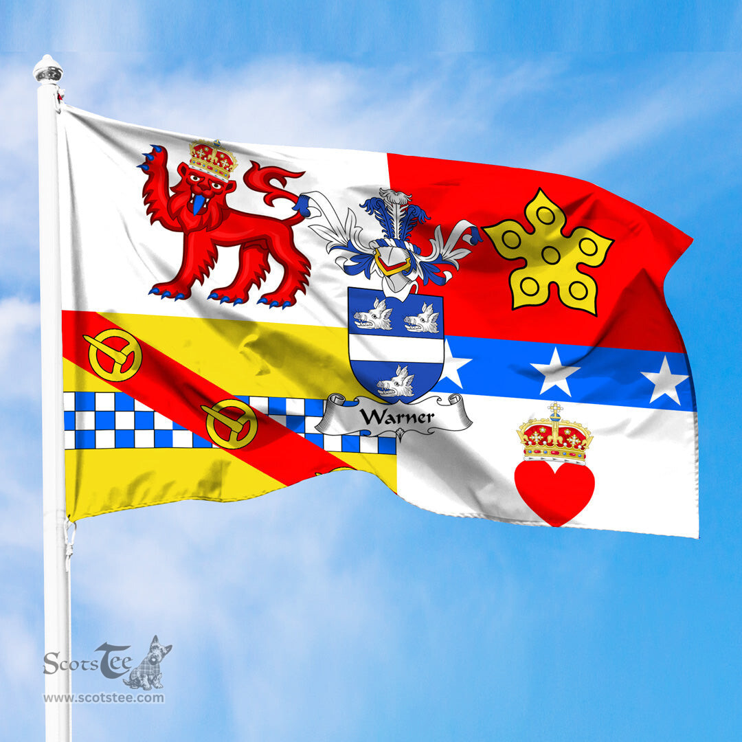 ScotsTee Shop Scottish Warner Coat of Arms in Flag of Angus Scotland
