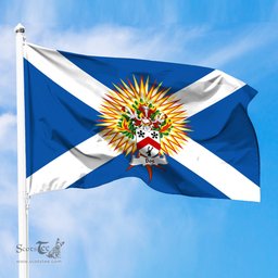ScotsTee Shop Scottish Bog Coat of Arms in Flag of the Church of Scotland Flag