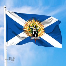 ScotsTee Shop Scottish Usher Coat of Arms in Flag of the Church of Scotland Flag