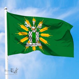 ScotsTee Shop Scottish Deas Coat of Arms in Flag of Tiree Scotland Green and Gold Land of Barley Flag
