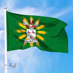 ScotsTee Shop Scottish Roe Coat of Arms in Flag of Tiree Scotland Green and Gold Land of Barley Flag