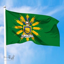 ScotsTee Shop Scottish Lend Coat of Arms in Flag of Tiree Scotland Green and Gold Land of Barley Flag