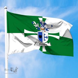 ScotsTee Shop Scottish Bartley Coat of Arms in Flag of Kirkcudbrightshire Scotland Stewartry of Kirkcudbright Flag
