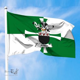 ScotsTee Shop Scottish Arthur Coat of Arms in Flag of Kirkcudbrightshire Scotland Stewartry of Kirkcudbright Flag