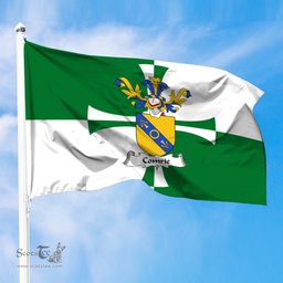 ScotsTee Shop Scottish Comrie Coat of Arms in Flag of Kirkcudbrightshire Scotland Stewartry of Kirkcudbright Flag