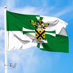 ScotsTee Shop Scottish Christie Coat of Arms in Flag of Kirkcudbrightshire Scotland Stewartry of Kirkcudbright Flag
