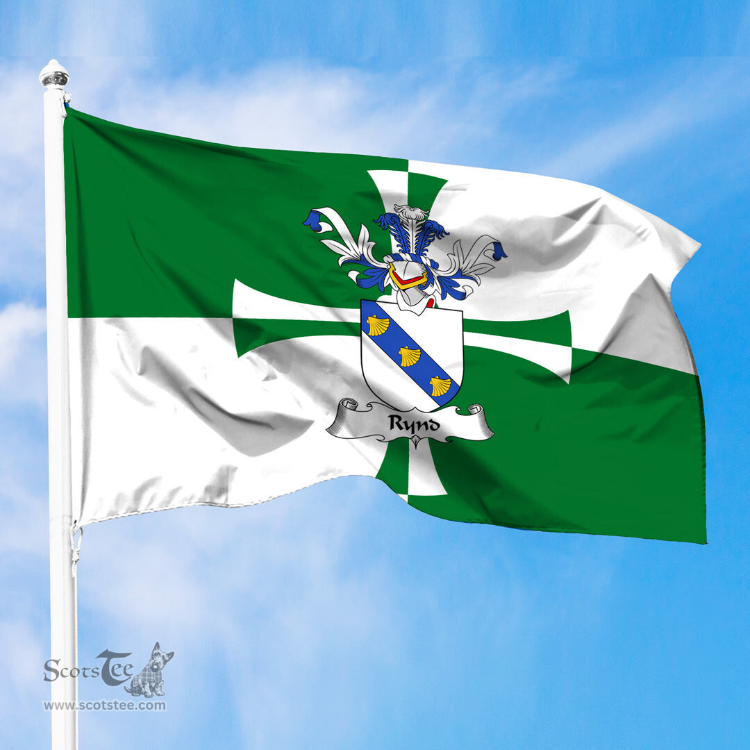 ScotsTee Shop Scottish Rynd Coat of Arms in Flag of Kirkcudbrightshire Scotland Stewartry of Kirkcudbright Flag
