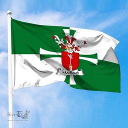 ScotsTee Shop Scottish MacBeath or MacBeth Coat of Arms in Flag of Kirkcudbrightshire Scotland Stewartry of Kirkcudbright Flag