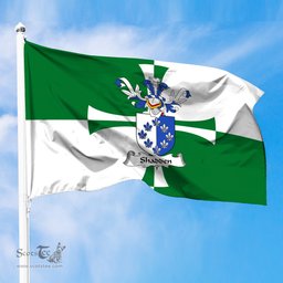 ScotsTee Shop Scottish Shadden Coat of Arms in Flag of Kirkcudbrightshire Scotland Stewartry of Kirkcudbright Flag