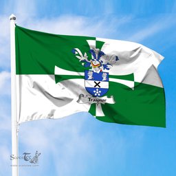 ScotsTee Shop Scottish Traynor Coat of Arms in Flag of Kirkcudbrightshire Scotland Stewartry of Kirkcudbright Flag