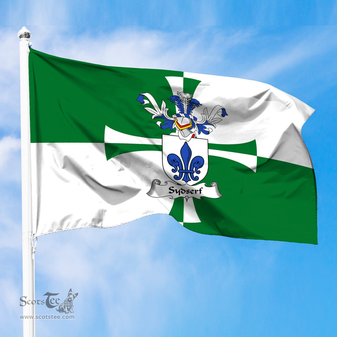 ScotsTee Shop Scottish Sydserf Coat of Arms in Flag of Kirkcudbrightshire Scotland Stewartry of Kirkcudbright Flag