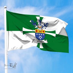ScotsTee Shop Scottish Yorston Coat of Arms in Flag of Kirkcudbrightshire Scotland Stewartry of Kirkcudbright Flag