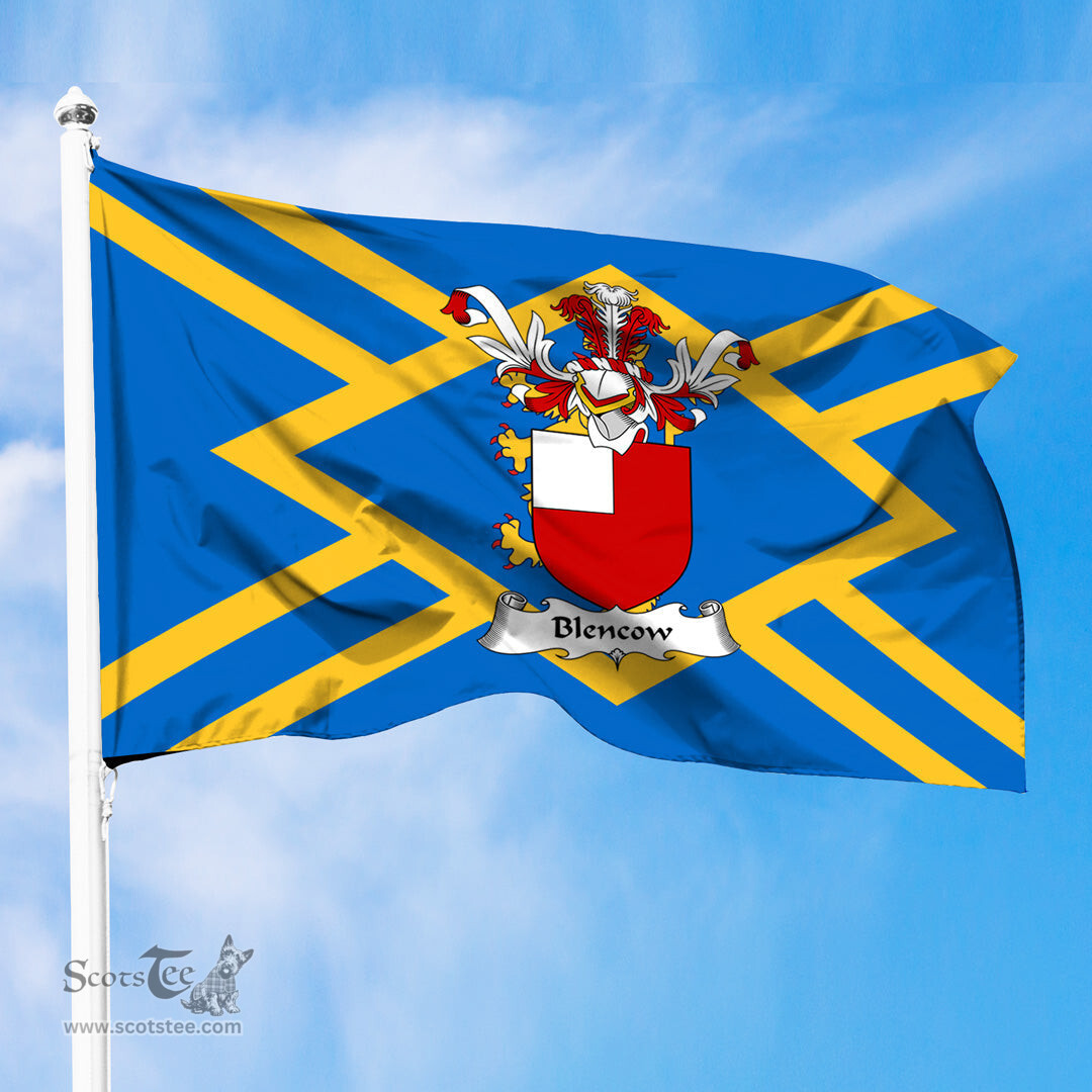 ScotsTee Shop Scottish Blencow or Blencowe Coat of Arms in Flag of East Lothian Scotland
