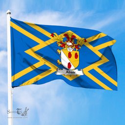 ScotsTee Shop Scottish Adair Coat of Arms in Flag of East Lothian Scotland