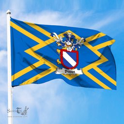 ScotsTee Shop Scottish Bisset Coat of Arms in Flag of East Lothian Scotland