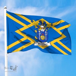 ScotsTee Shop Scottish Bourdon Coat of Arms in Flag of East Lothian Scotland