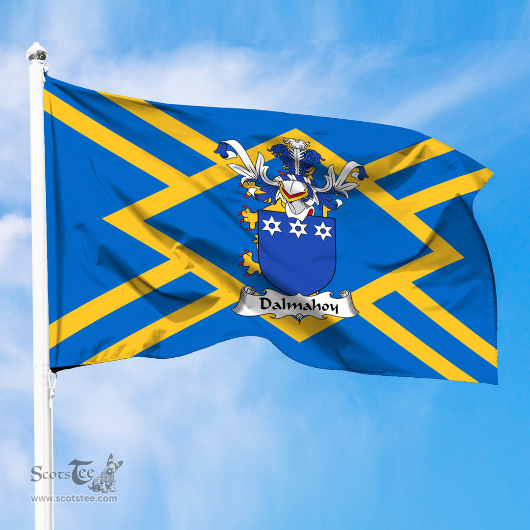 ScotsTee Shop Scottish Dalmahoy Coat of Arms in Flag of East Lothian Scotland