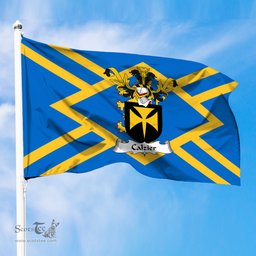 ScotsTee Shop Scottish Calzier Coat of Arms in Flag of East Lothian Scotland