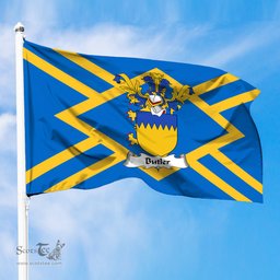 ScotsTee Shop Scottish Butler Coat of Arms in Flag of East Lothian Scotland