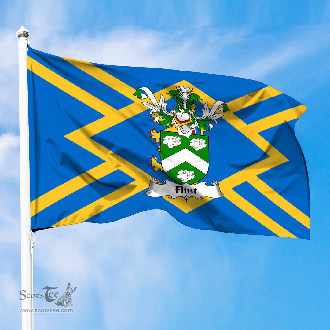 ScotsTee Shop Scottish Flint Coat of Arms in Flag of East Lothian Scotland