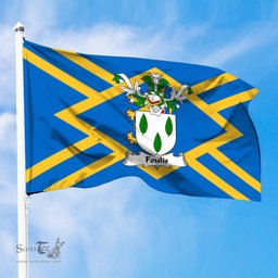 ScotsTee Shop Scottish Foulis Coat of Arms in Flag of East Lothian Scotland
