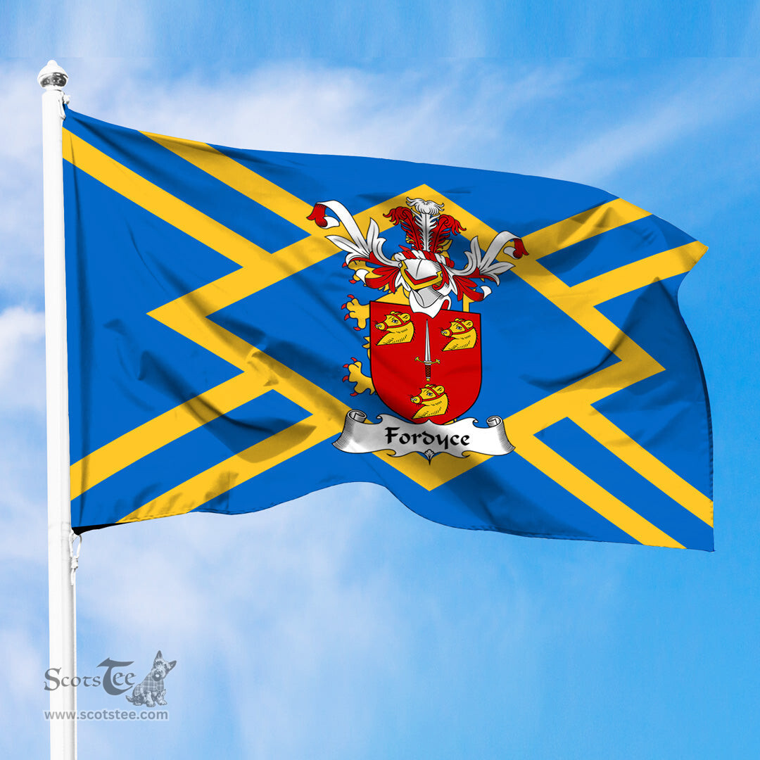 ScotsTee Shop Scottish Fordyce Coat of Arms in Flag of East Lothian Scotland