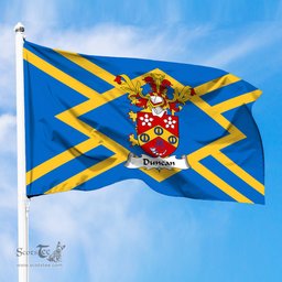 ScotsTee Shop Scottish Duncan Coat of Arms in Flag of East Lothian Scotland