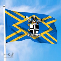 ScotsTee Shop Scottish Glendinning Coat of Arms in Flag of East Lothian Scotland