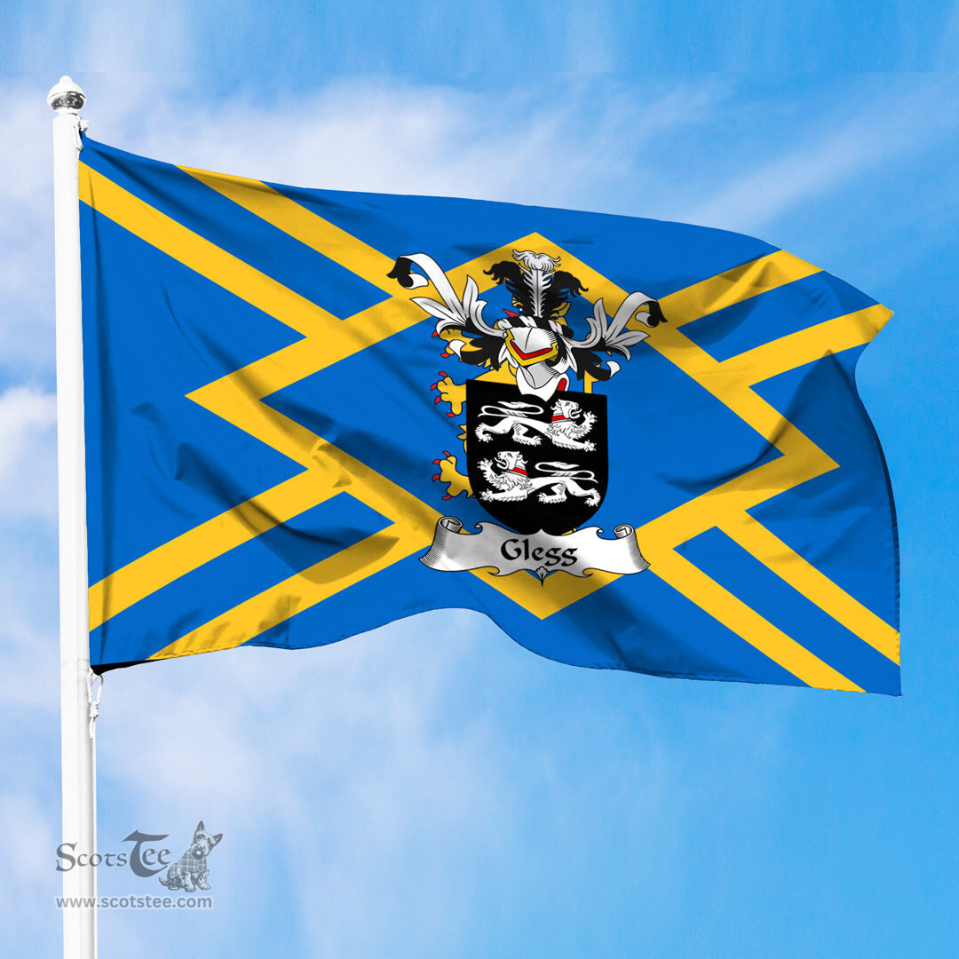 ScotsTee Shop Scottish Glegg Coat of Arms in Flag of East Lothian Scotland