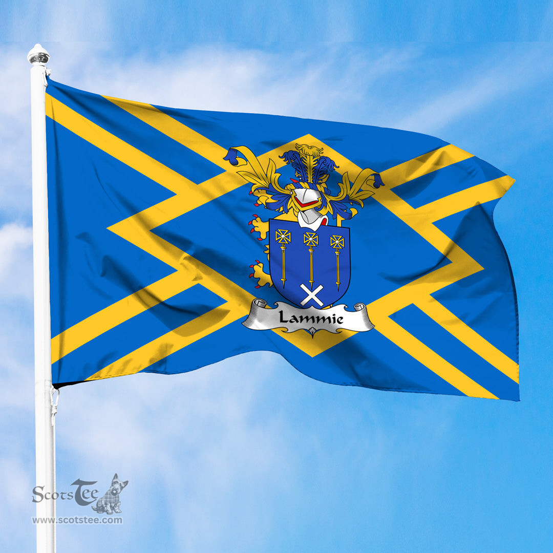ScotsTee Shop Scottish Lammie Coat of Arms in Flag of East Lothian Scotland