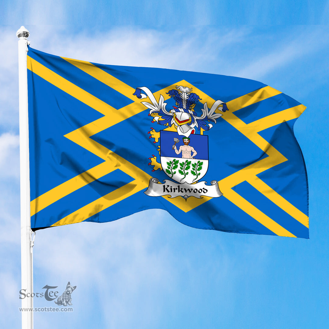 ScotsTee Shop Scottish Kirkwood Coat of Arms in Flag of East Lothian Scotland